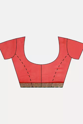 Hand Dyed Red Bandhani Chiffon Sustainable Saree