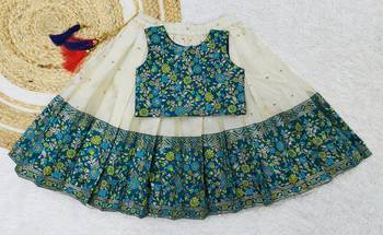 Girl's Traditional Rama Readymade South Indian Pattu Pavadai Lehenga Choli For Kid's 1