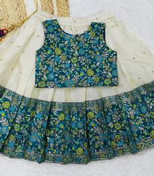 Girl's Traditional Rama Readymade South Indian Pattu Pavadai Lehenga Choli For Kid's