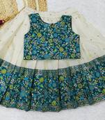 Girl's Traditional Rama Readymade South Indian Pattu Pavadai Lehenga Choli For Kid's