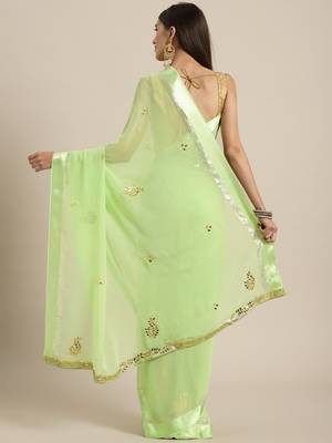 Ethnic Motifs Embellished Zari Detailed Saree 2