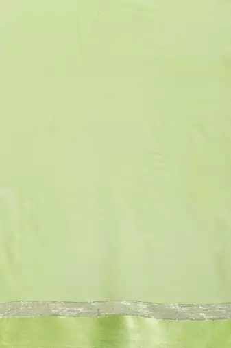 Lime Green Hand Embroidered Georgette Sustainable Saree