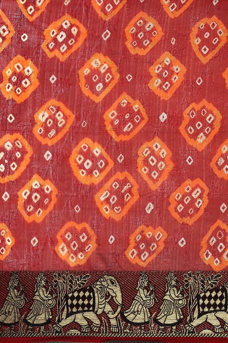 Bandhani Printed Zari Detailed Bandhani Saree