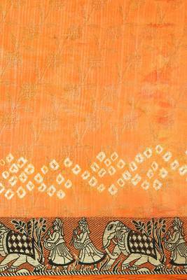 Bandhani Printed Zari Detailed Bandhani Saree 5