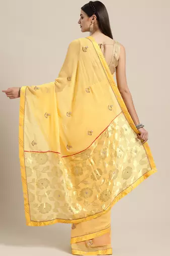 Floral Embellished Stone Work Saree
