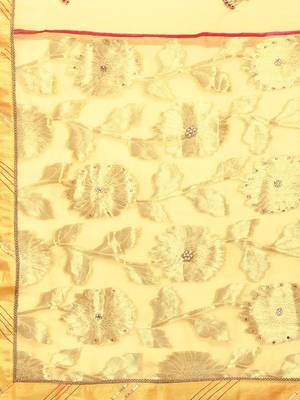 Floral Embellished Stone Work Saree 4