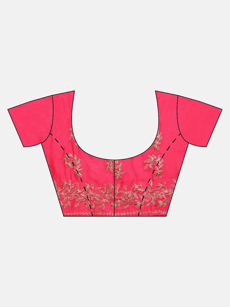 Handcrafted Orange Gorgette Sustainable Saree