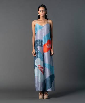 Light blue dupion silk jumpsuit 1
