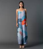 Light blue dupion silk jumpsuit