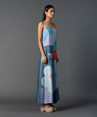 Light blue dupion silk jumpsuit 2