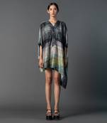 Deep grey dupion silk dress