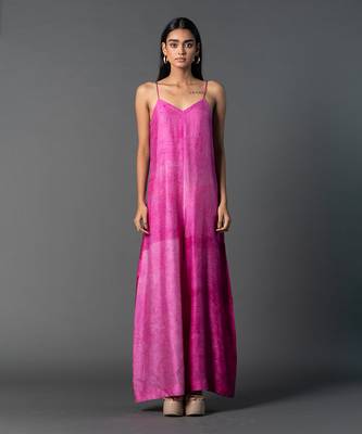 Soft pink dupion silk jumpsuit 1