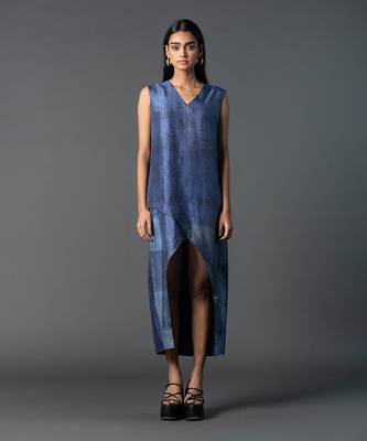 Royal blue dupion silk jumpsuit 1