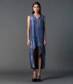 Royal blue dupion silk jumpsuit