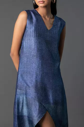 Royal blue dupion silk jumpsuit