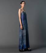 Royal blue dupion silk jumpsuit