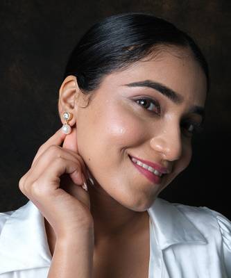 Cubic ziconia and pearl earrings 1