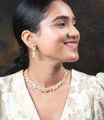 Moissanite polki necklace set