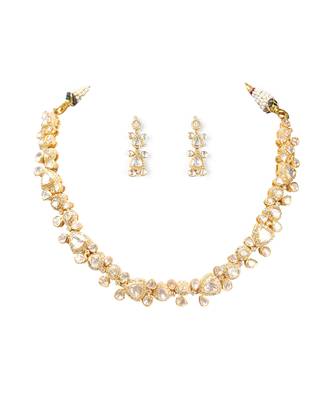 Moissanite polki necklace set 3