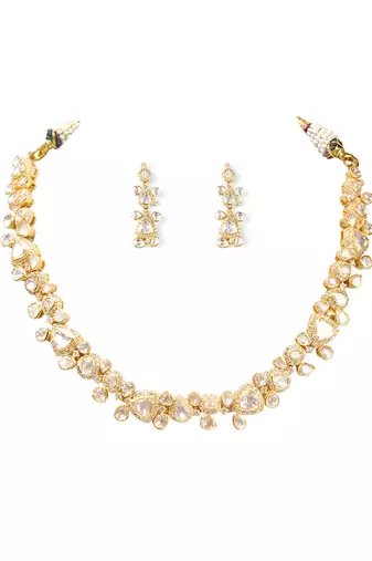 Moissanite polki necklace set
