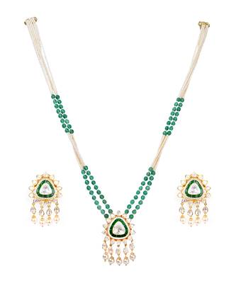 Moissanite polki necklace set 3