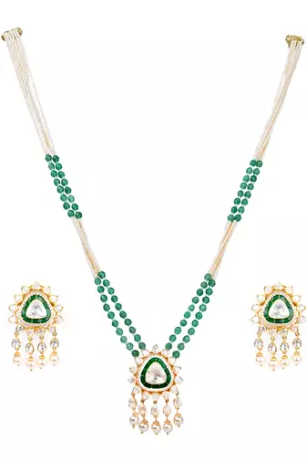 Moissanite polki necklace set