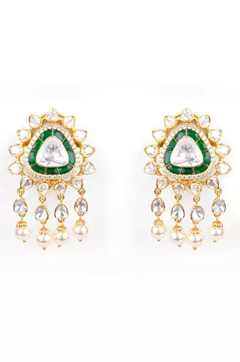 Moissanite polki necklace set
