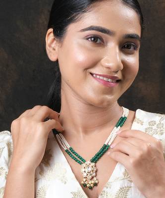 Moissanite polki necklace set 1