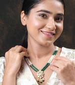 Moissanite polki necklace set