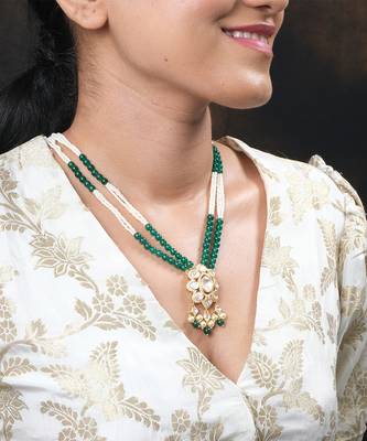 Moissanite polki necklace set 2