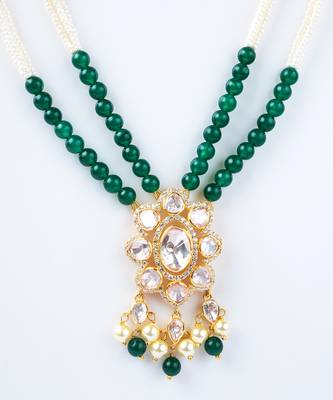 Moissanite polki necklace set 3