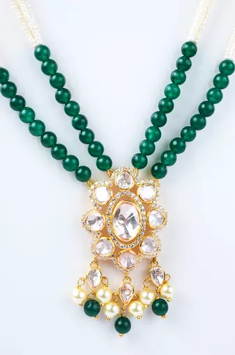 Moissanite polki necklace set