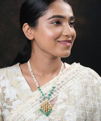 Moissanite polki necklace set 1