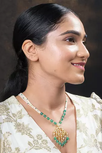 Moissanite polki necklace set