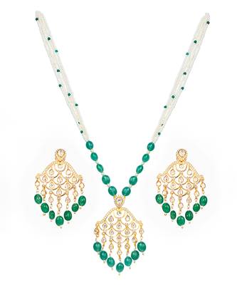Moissanite polki necklace set 3