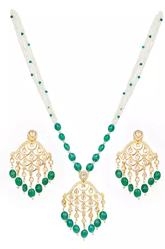 Moissanite polki necklace set