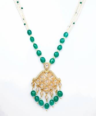 Moissanite polki necklace set 5