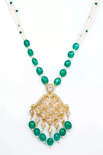 Moissanite polki necklace set