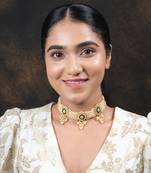 Moissanite polki necklace set