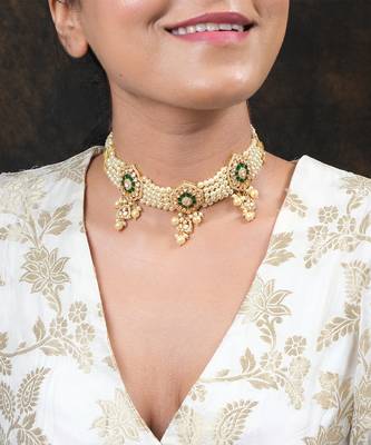 Moissanite polki necklace set 2