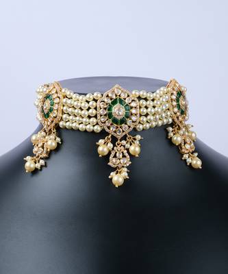 Moissanite polki necklace set 3