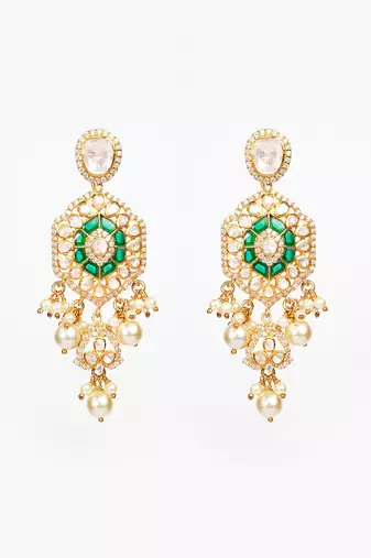 Moissanite polki necklace set
