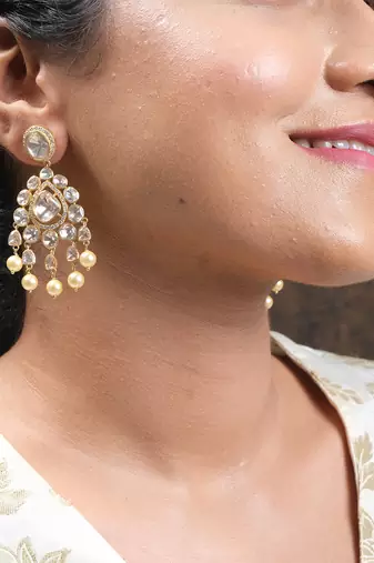 Moissanite polki earrings