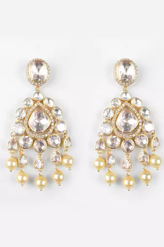 Moissanite polki earrings