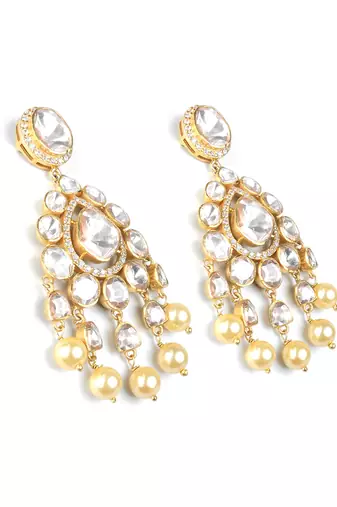 Moissanite polki earrings