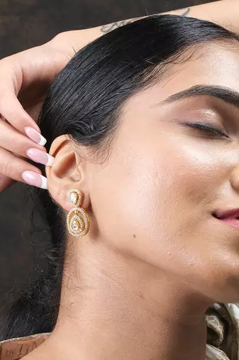 Moissanite polki earrings