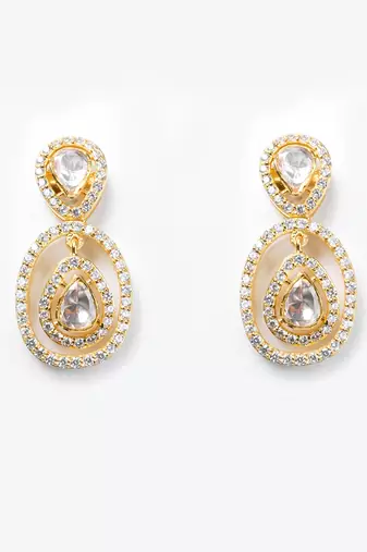 Moissanite polki earrings