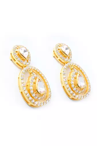Moissanite polki earrings