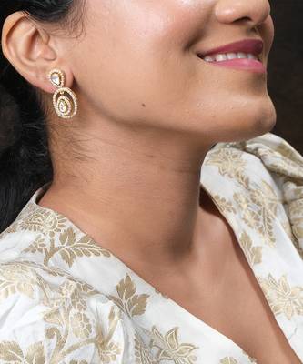 Moissanite polki earrings 5