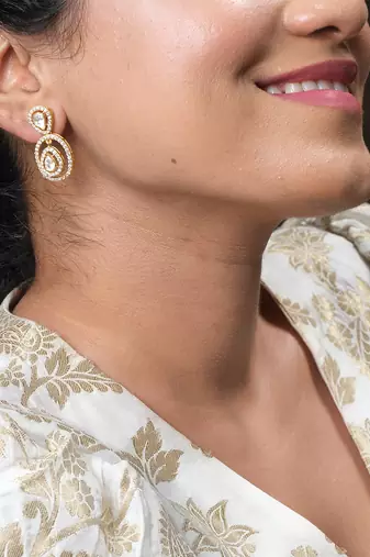 Moissanite polki earrings